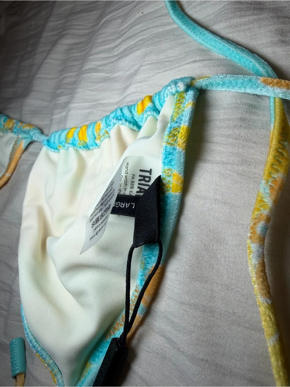 triangl swimwear Aqua & Yellow Floral Velvet Bikini Bottom